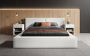 Designer Upholstered Bed Ophelia in Bouclé with Storage