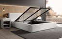 Designer Upholstered Bed Ophelia in Bouclé with Storage