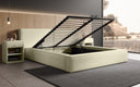 Designer Upholstered Bed Ophelia in Bouclé with Storage