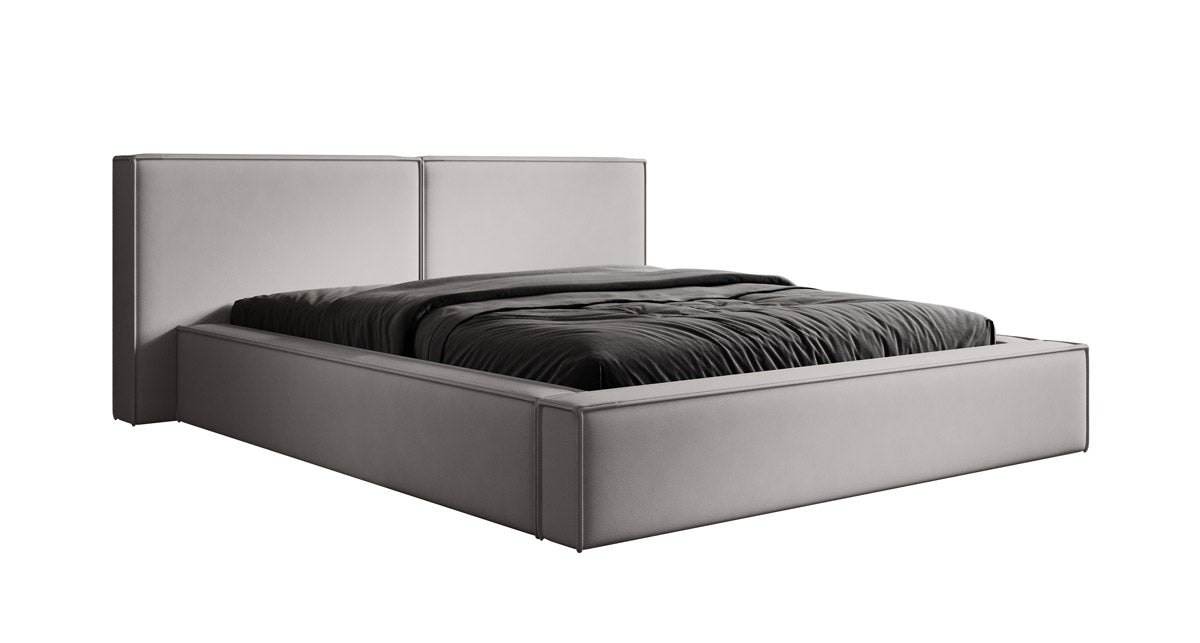 Designer upholstered bed Ophelia in fabric with storage