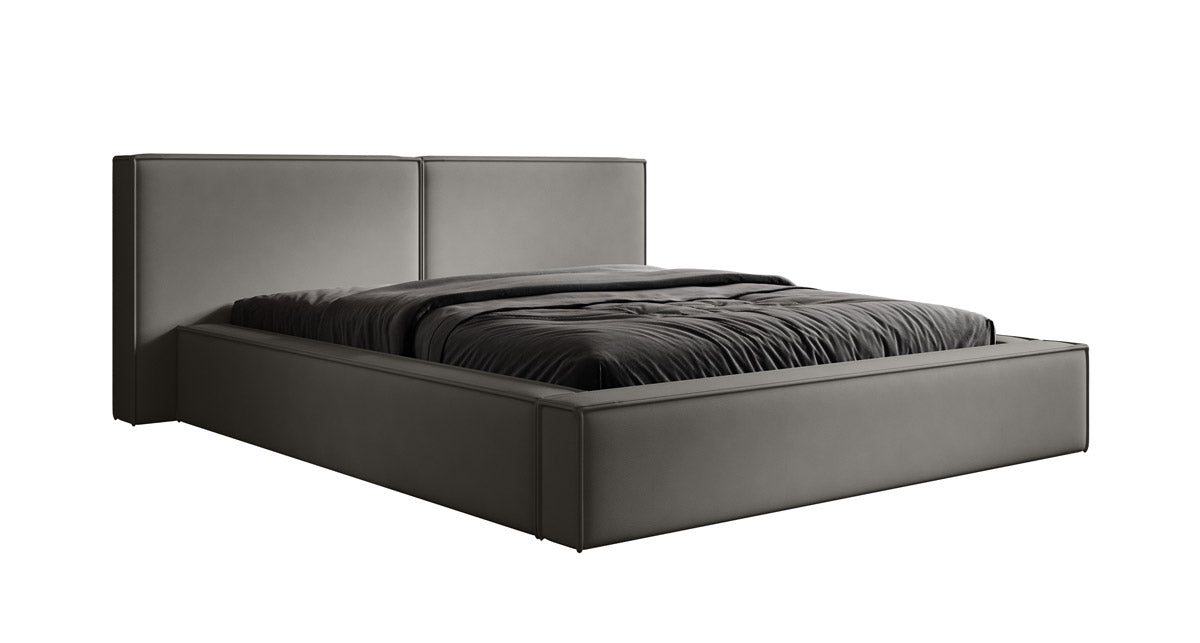 Designer upholstered bed Ophelia in fabric with storage