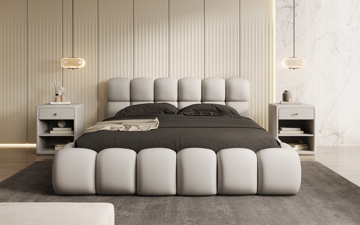 Designer Polsterbett Boston Stoff mit Stauraum