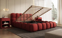Designer upholstered bed Boston fabric with storage