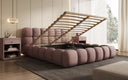 Designer upholstered bed Boston fabric with storage