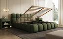 Designer upholstered bed Boston fabric with storage