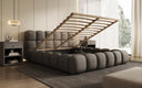 Designer upholstered bed Boston fabric with storage