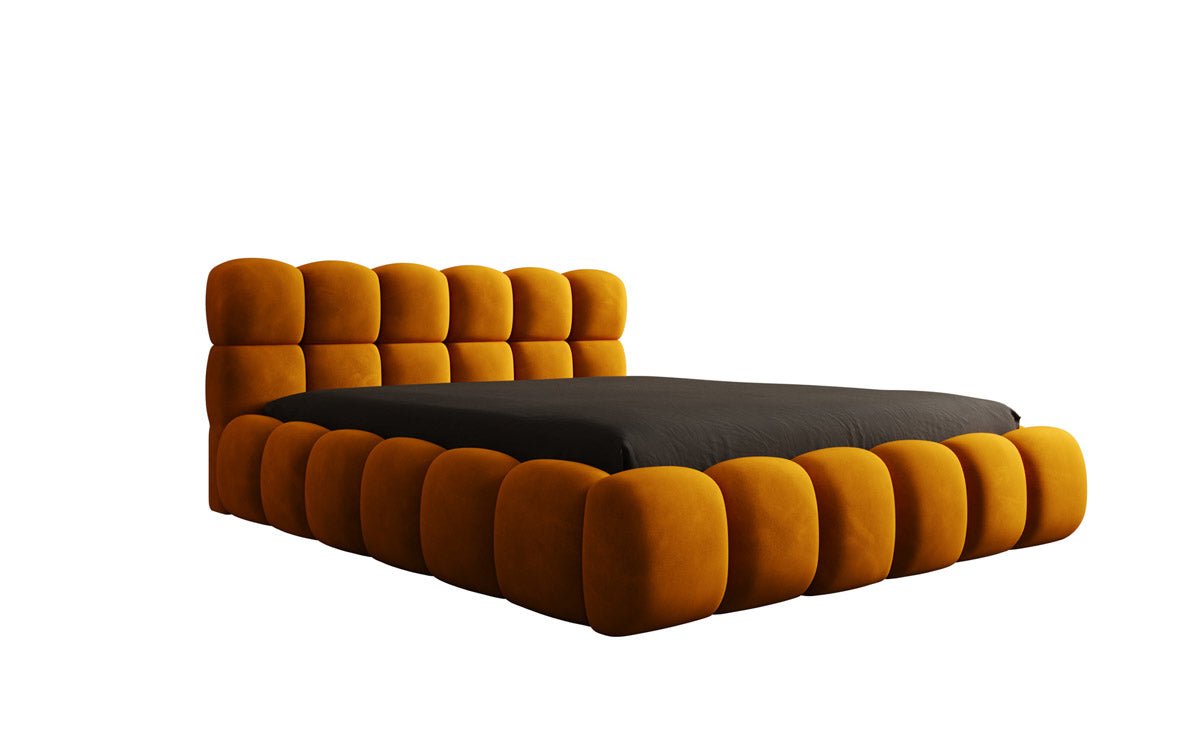 Designer upholstered bed Boston in velvet with storage