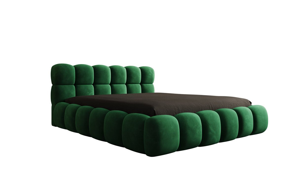 Designer upholstered bed Boston in velvet with storage
