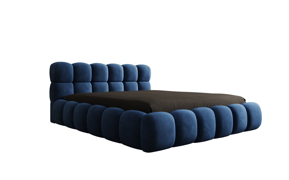 Designer upholstered bed Boston in velvet with storage