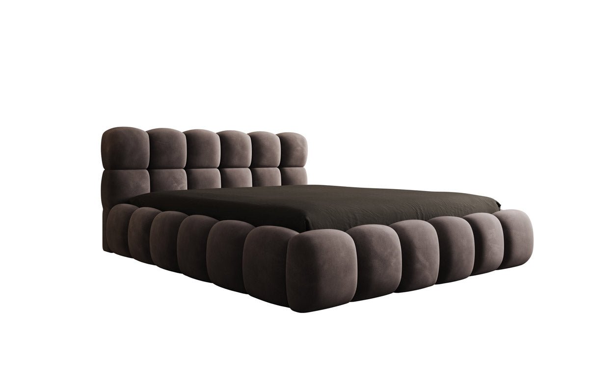 Designer upholstered bed Boston in velvet with storage
