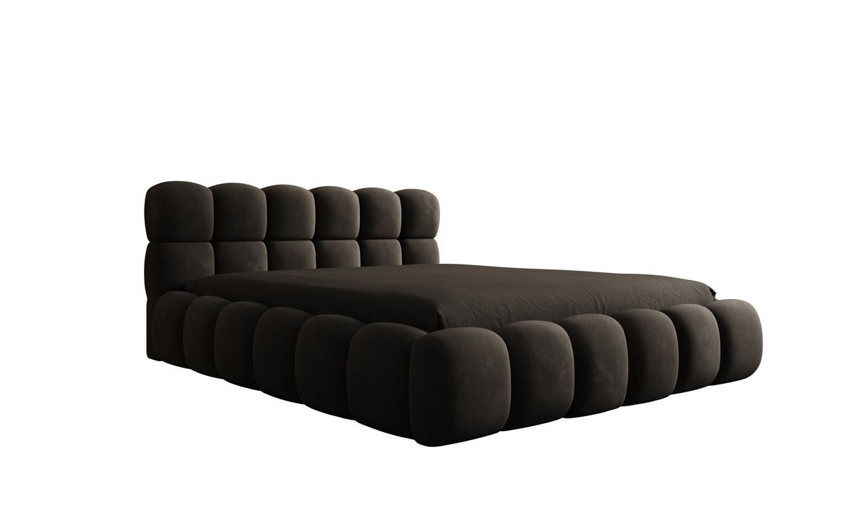 Designer upholstered bed Boston in velvet with storage