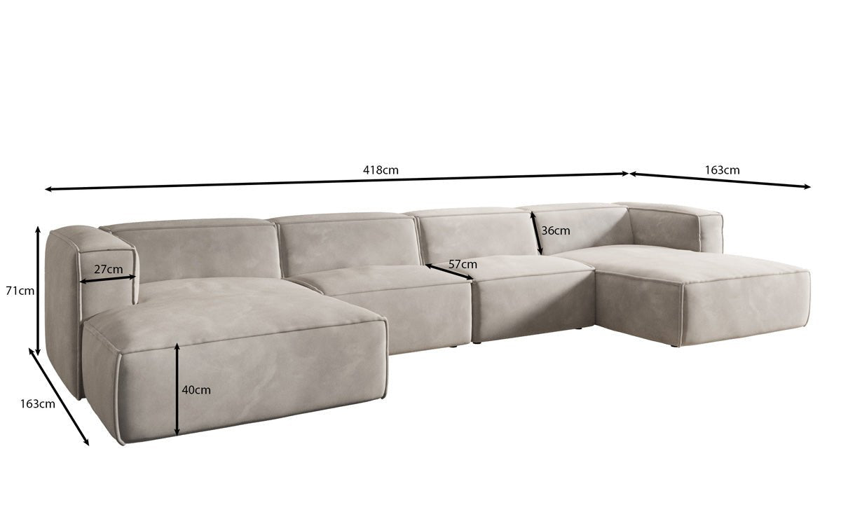 Designer Sofa Comfy U in Velvet