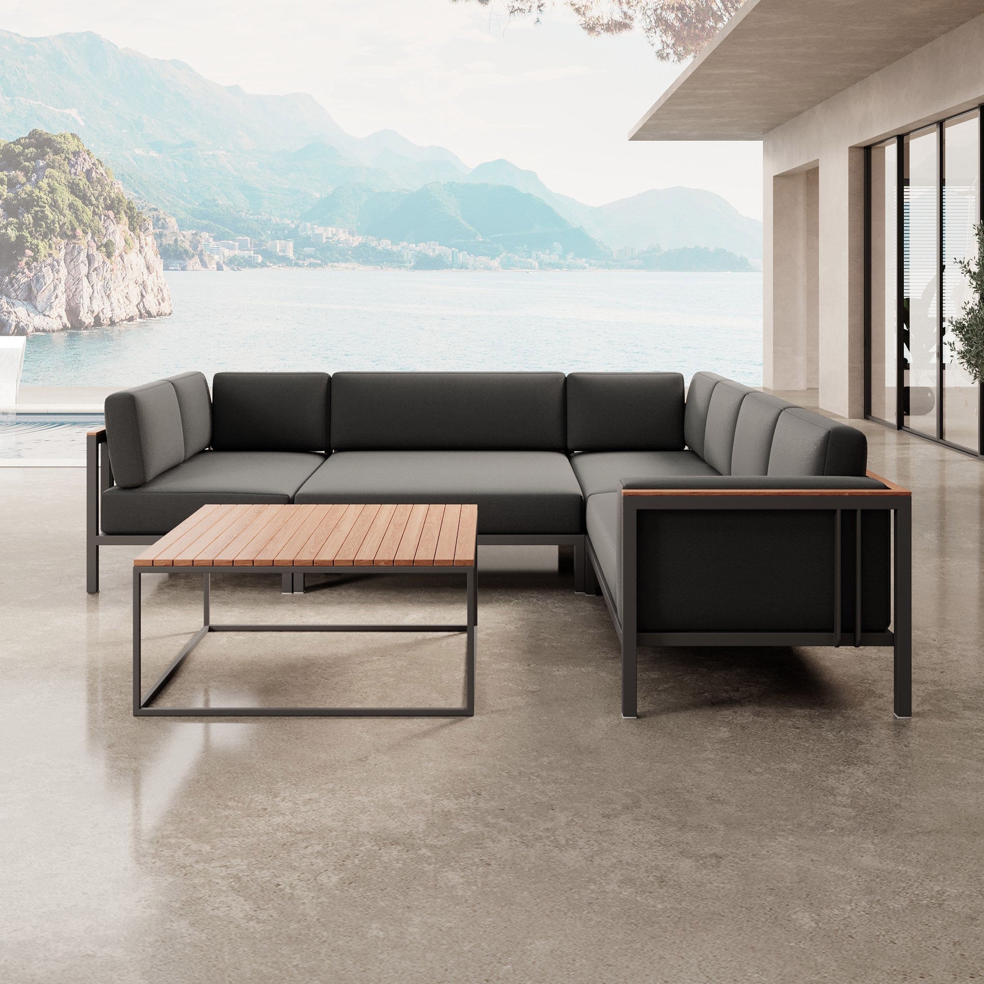 Euphoria – Corner Lounge & Table Made of Aluminum | Aevora™ Collection