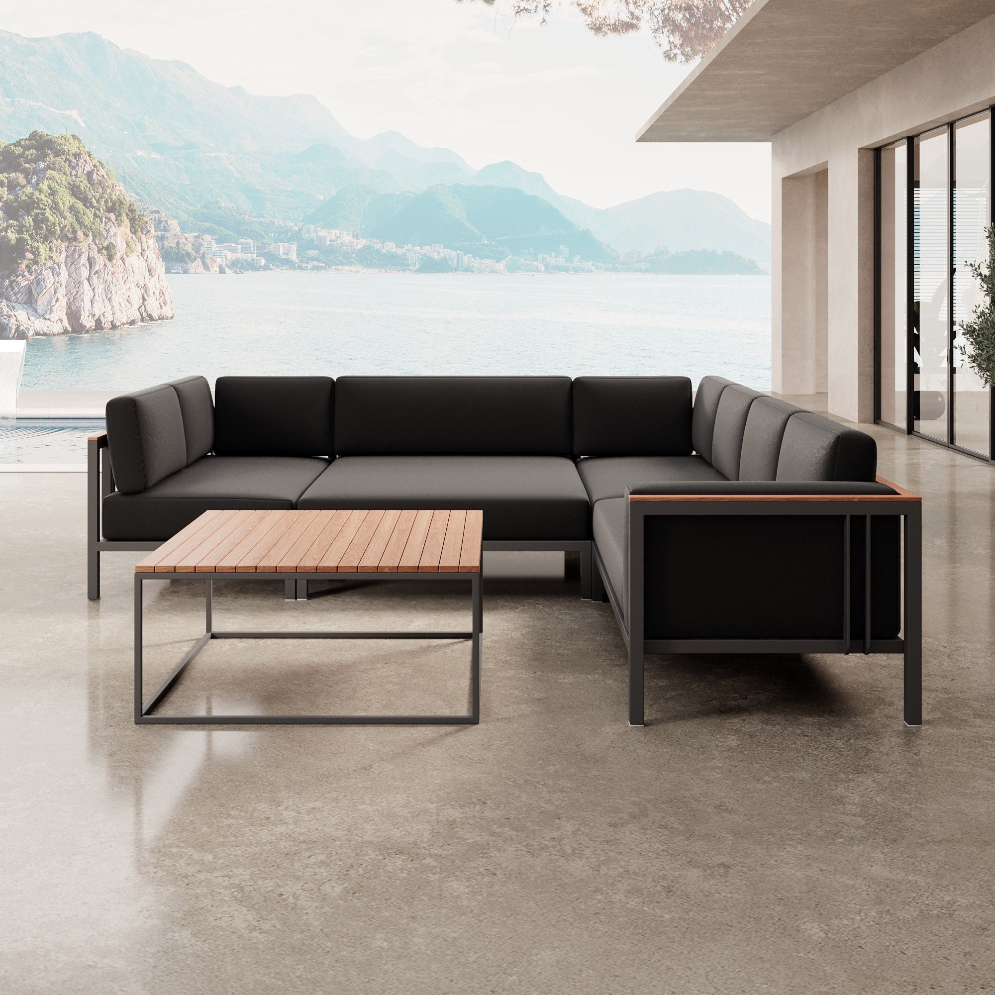 Euphoria – Corner Lounge & Table Made of Aluminum | Aevora™ Collection