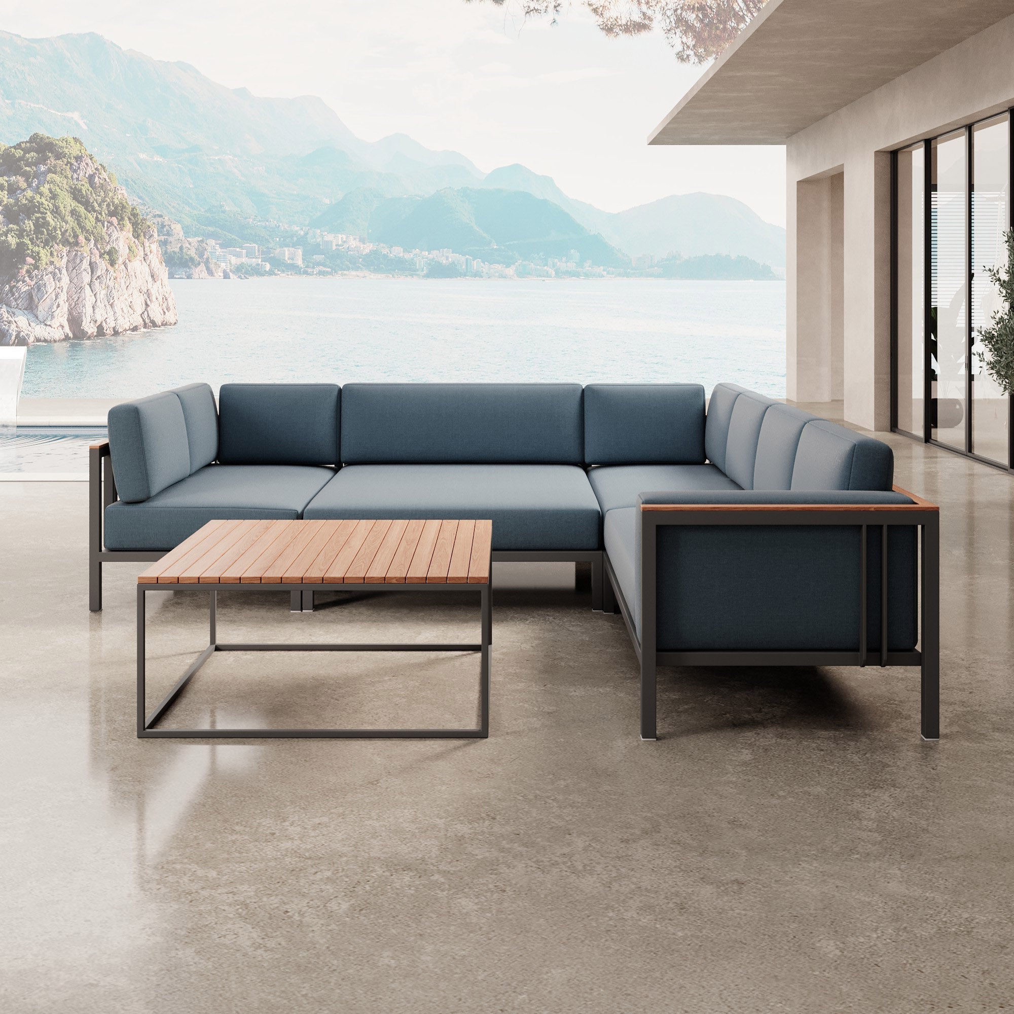Euphoria – Corner Lounge & Table Made of Aluminum | Aevora™ Collection