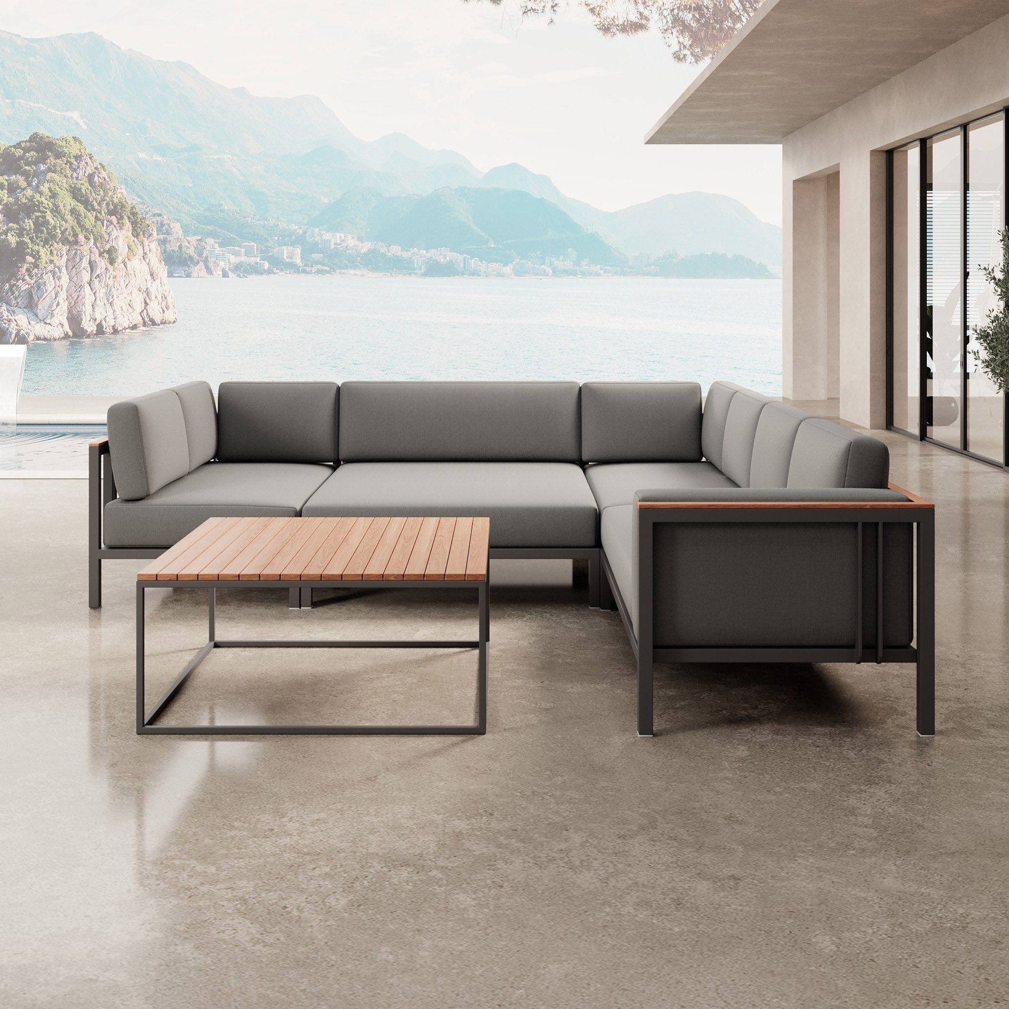 Euphoria – Corner Lounge & Table Made of Aluminum | Aevora™ Collection