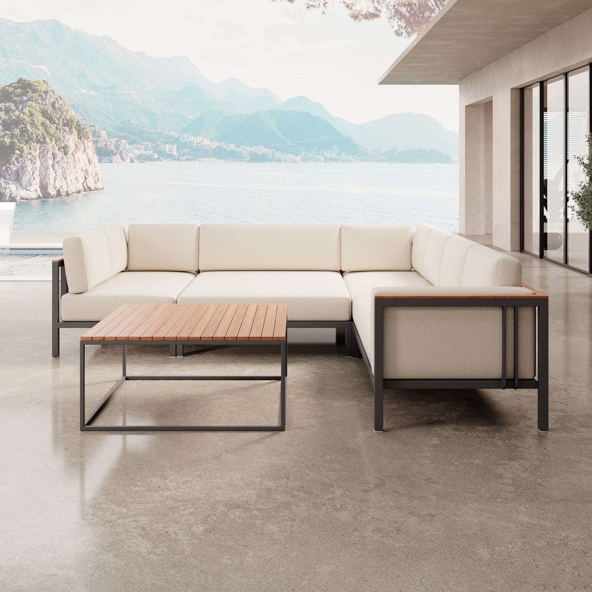 Euphoria – Corner Lounge & Table Made of Aluminum | Aevora™ Collection