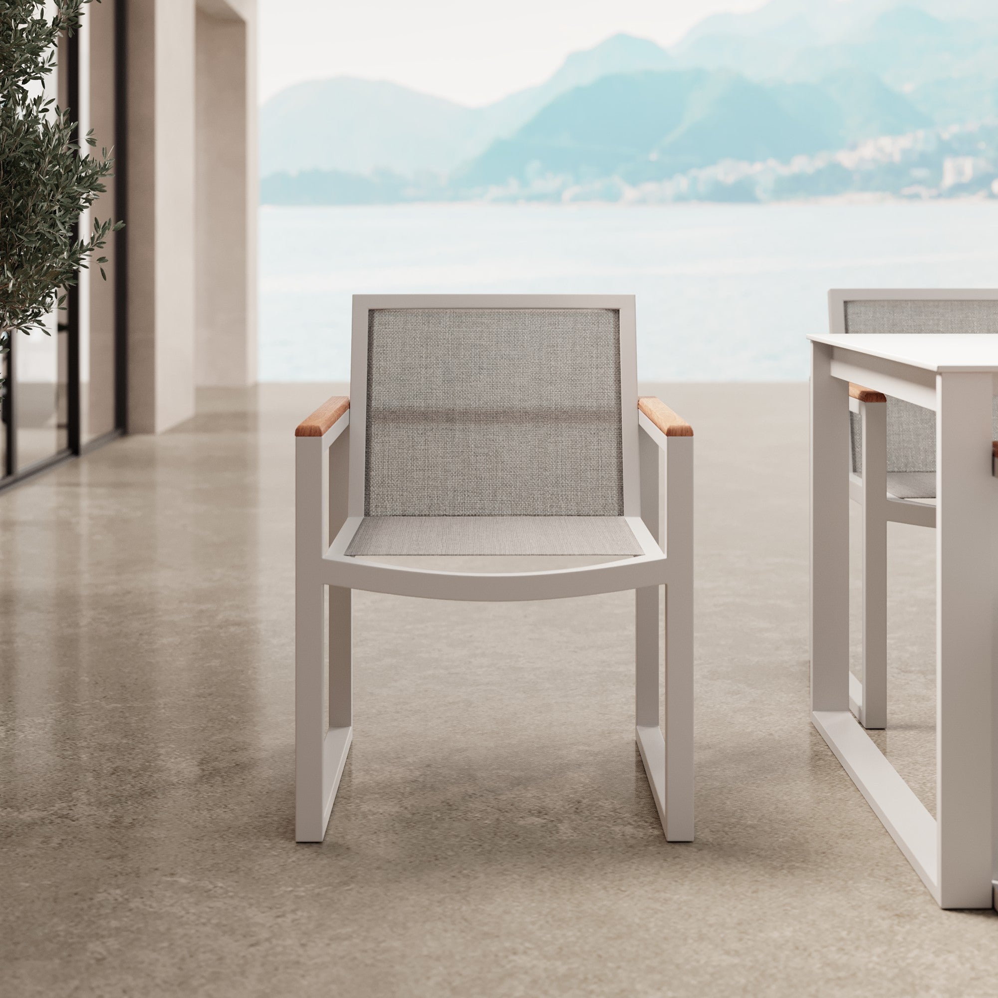 Vayla Garden Chair with Armrests – Aluminum & Robinia Wood | Aevora™ Collection
