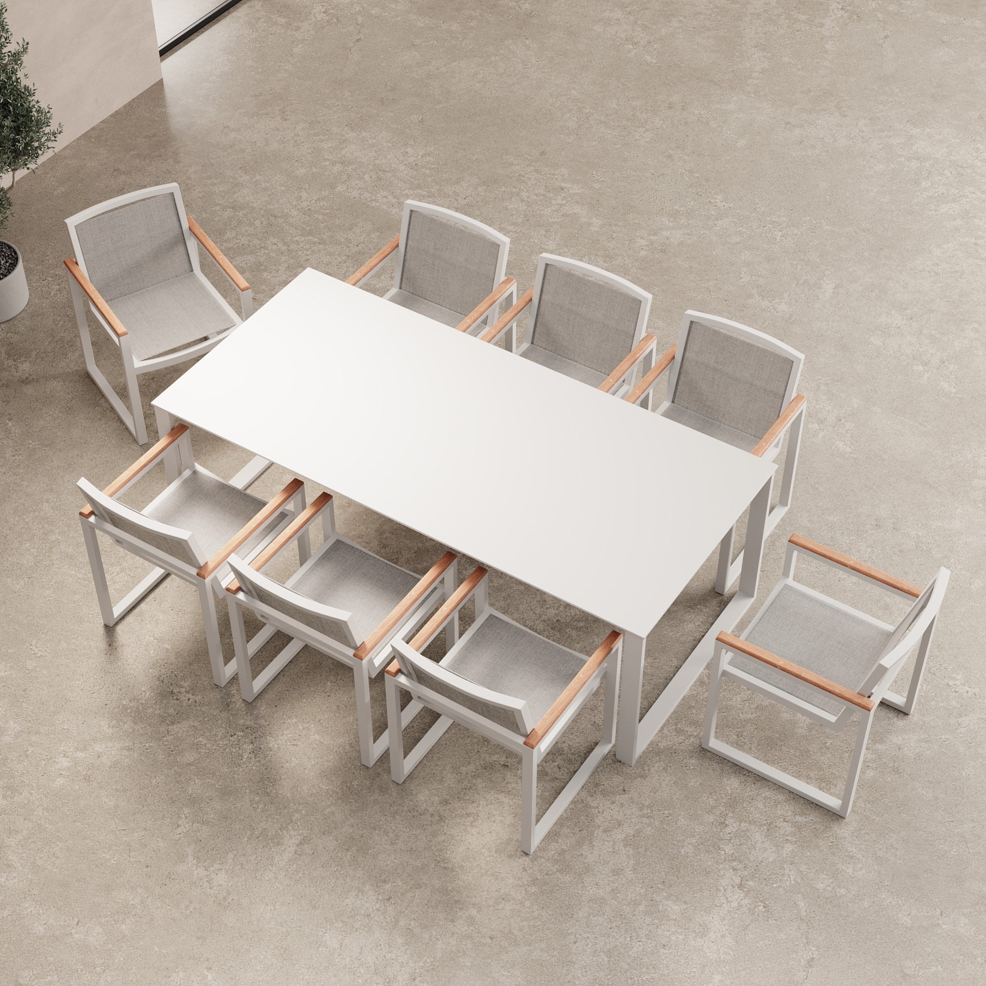 Vayla Garden Chair with Armrests – Aluminum & Robinia Wood | Aevora™ Collection