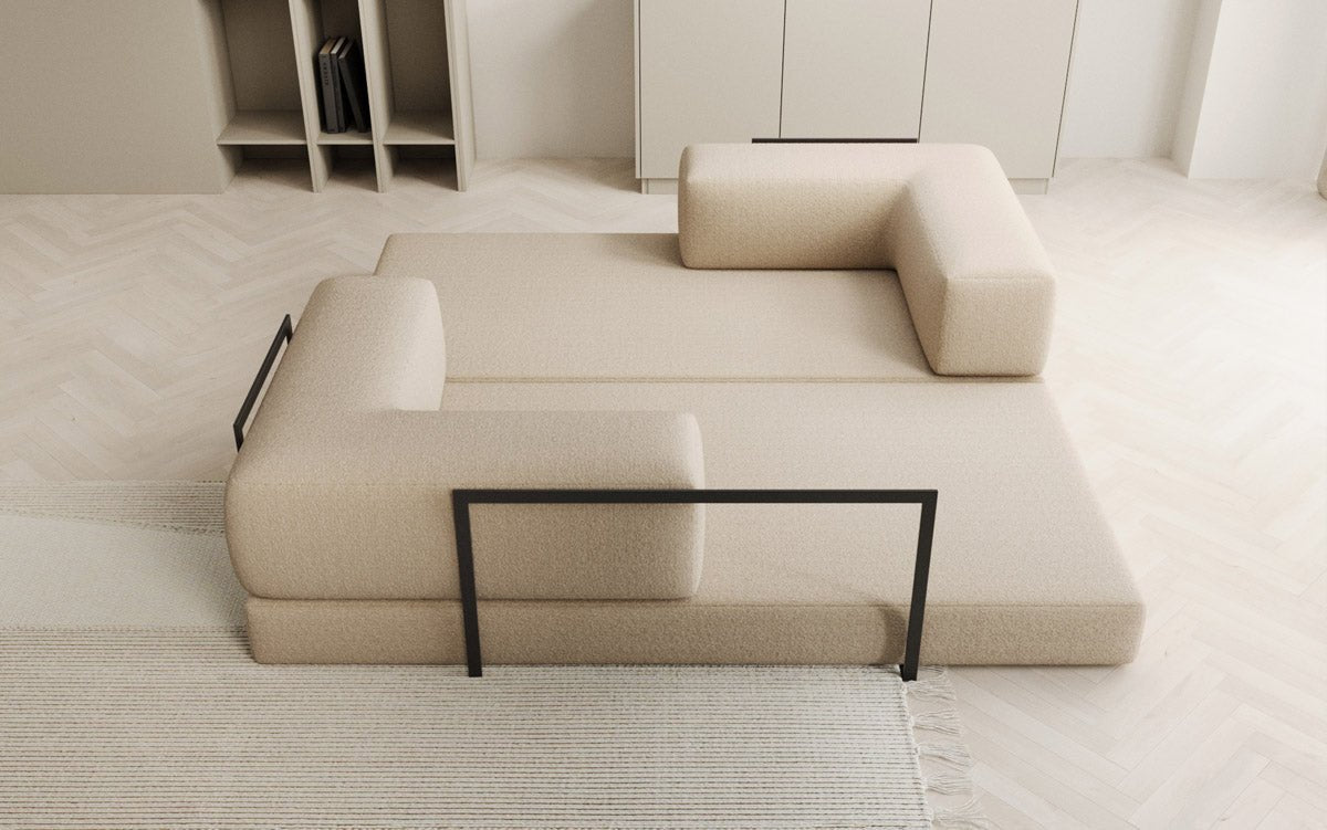 Designer Sofa Lazy 3-Seater in Bouclé