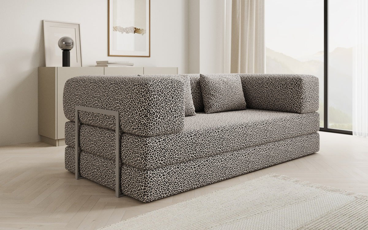 Designer sofa Lazy 3-seater in animal print