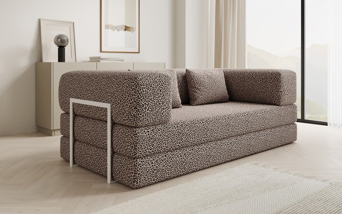 Designer sofa Lazy 3-seater in animal print