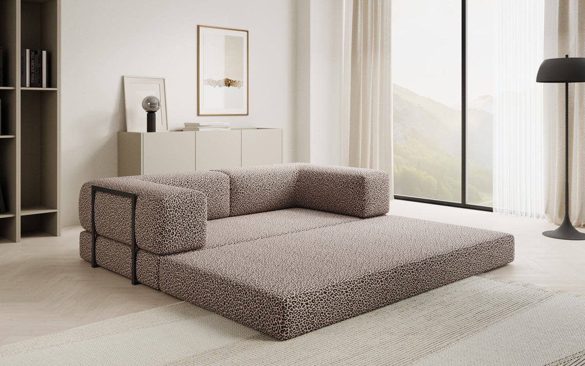 Designer sofa Lazy 3-seater in animal print