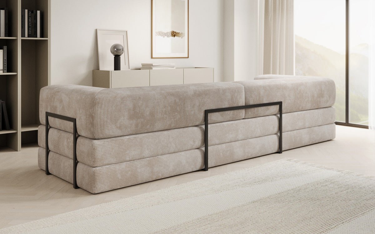 Designer Sofa Lazy 3-Seater XXL in Corduroy