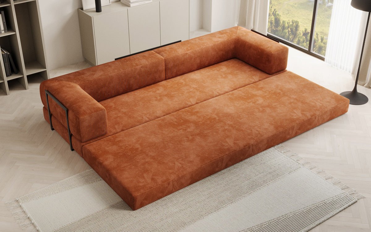 Designer Sofa Lazy 3-Seater XXL in Corduroy