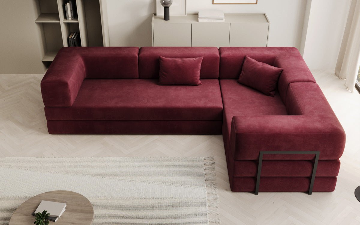 Designer Sofa Lazy L Closed in Velvet