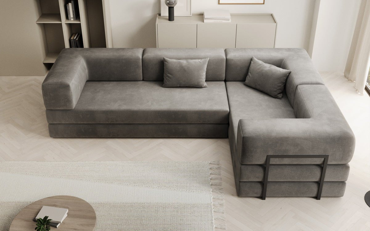 Designer Sofa Lazy L Closed in Velvet