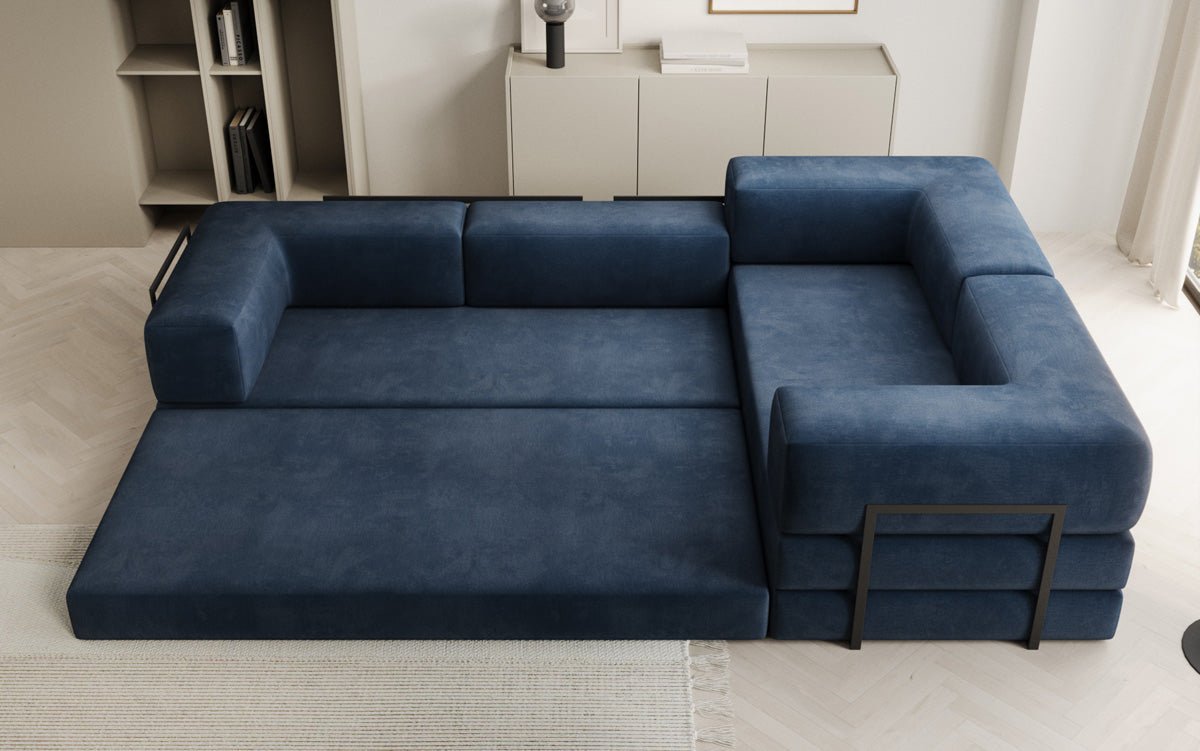 Designer Sofa Lazy L Closed in Velvet