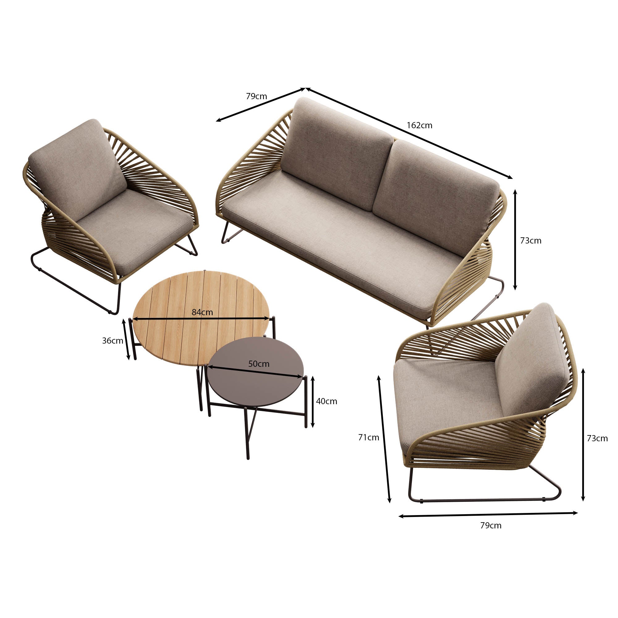 Garden Lounge Set Veleno - Aluminum Frame