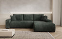 Designer corner sofa Hanna with sleeping function and storage space