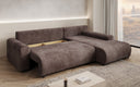 Designer corner sofa Hanna with sleeping function and storage space