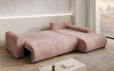 Designer corner sofa Hanna with sleeping function and storage space