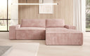 Designer corner sofa Corino in Corduroy with sleeping and folding function