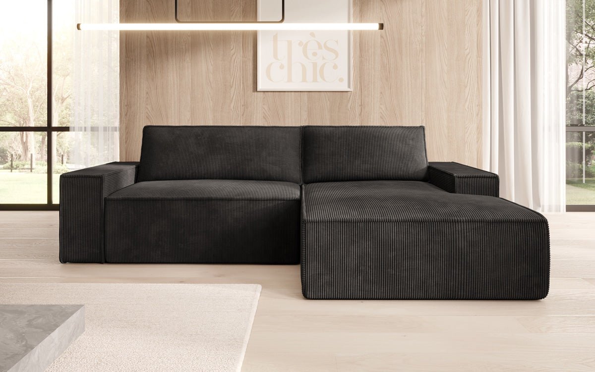 Designer Corino Sofa in Corduroy with Sleeping and Folding Function