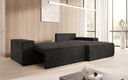 Designer corner sofa Corino in Corduroy with sleeping and folding function