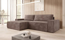 Designer corner sofa Corino in Corduroy with sleeping and folding function