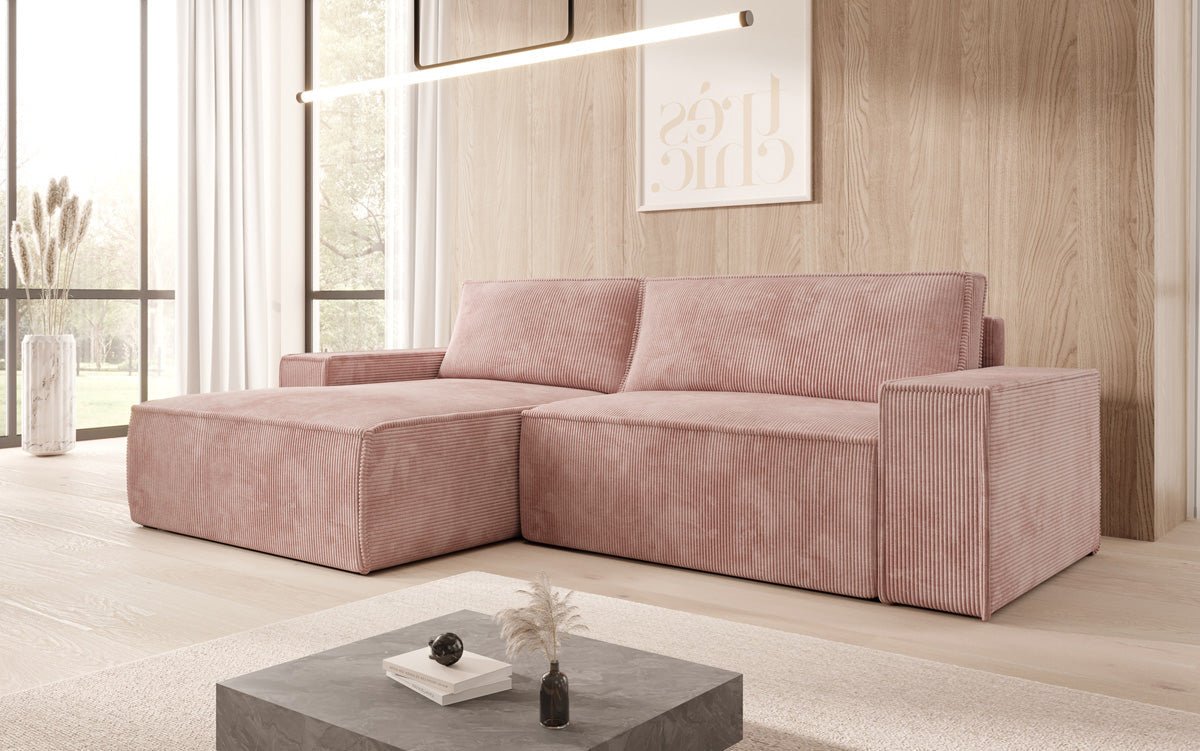Designer Corino Sofa in Corduroy with Sleeping and Folding Function
