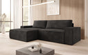 Designer corner sofa Corino in Corduroy with sleeping and folding function