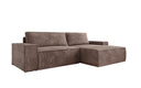 Designer corner sofa Corino in Corduroy with sleeping and folding function