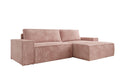Designer corner sofa Corino in Corduroy with sleeping and folding function
