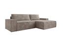 Designer corner sofa Corino in Corduroy with sleeping and folding function