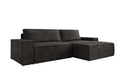 Designer corner sofa Corino in Corduroy with sleeping and folding function