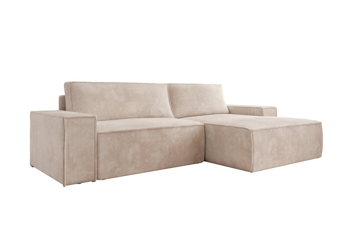 Designer Corino Sofa in Corduroy with Sleeping and Folding Function
