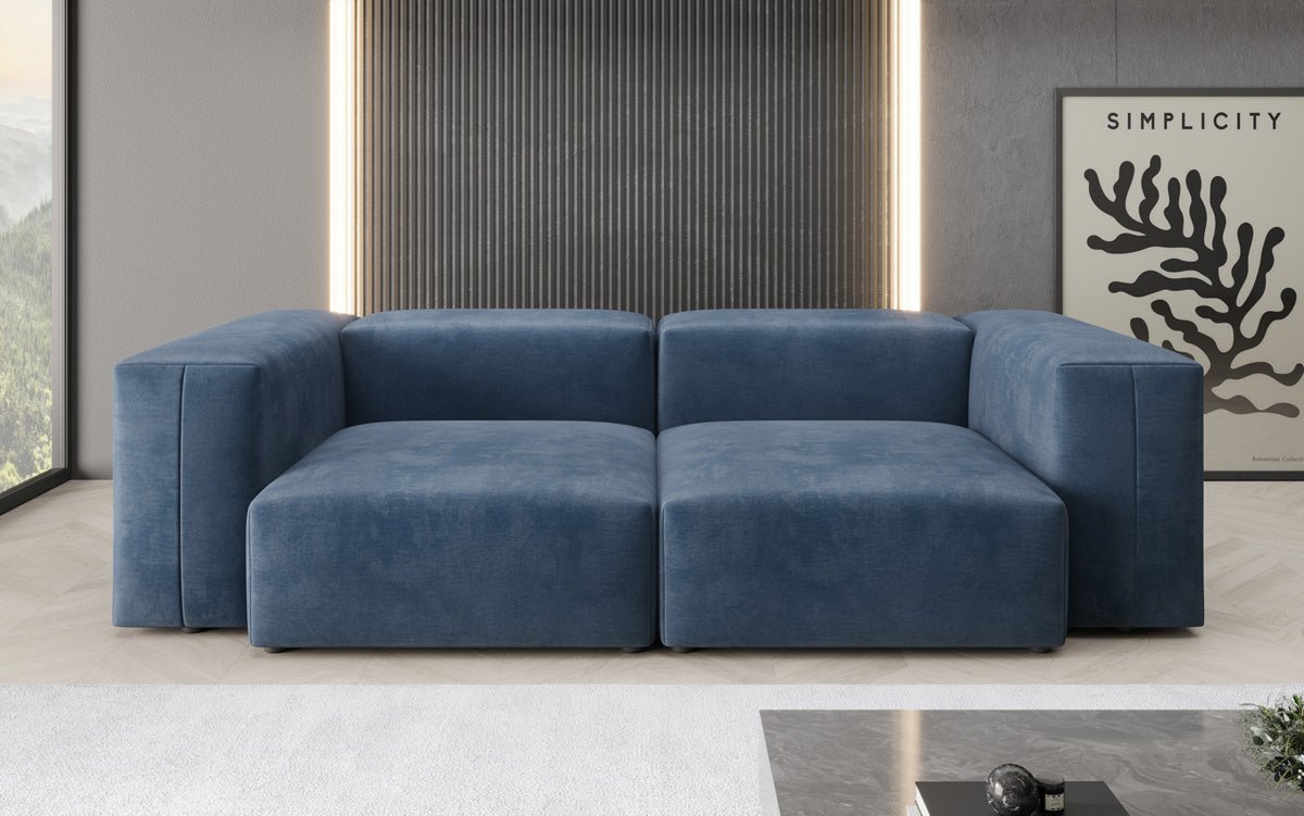 Designer 2-Seater Sofa Snug in Velvet