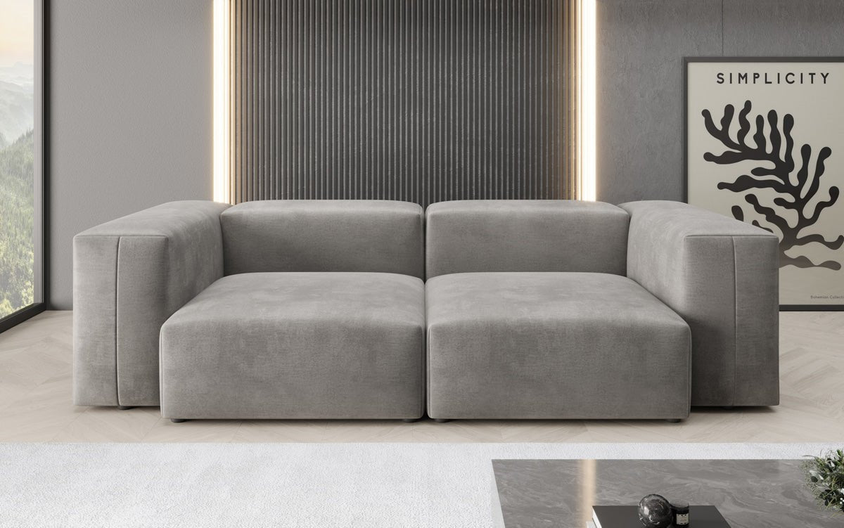 Designer 2-Seater Sofa Snug in Velvet