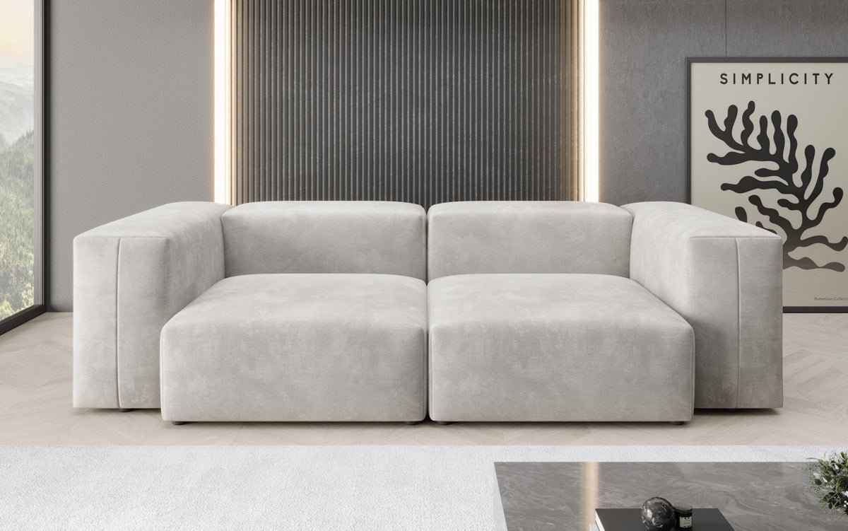 Designer 2-Seater Sofa Snug in Velvet